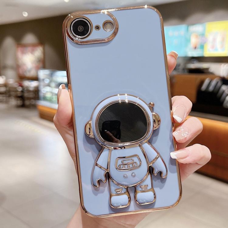غطاء هاتف بحامل رائد فضاء مطلي بالكهرباء، لهواتف iPhone 17e / 16e، iPhone 17 Pro Max، iPhone 17 Pro، iPhone 17، iPhone Air، iPhone 16 Pro Max، iPhone 16 Pro، iPhone 16 Plus