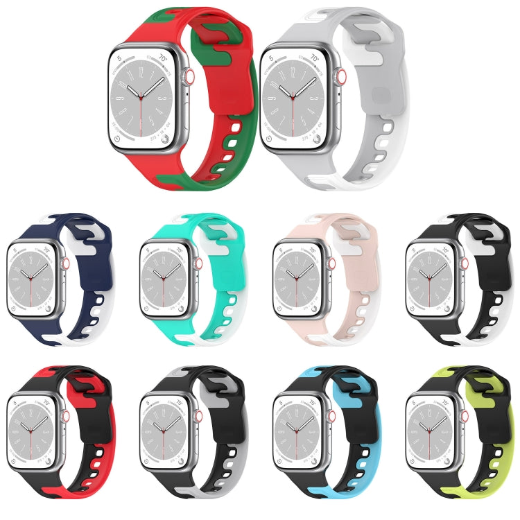 Double Color Silicone Watch Band, For Apple Watch 5 44mm, For Apple Watch 5 40mm, For Apple Watch 4 44mm, For Apple Watch 4 40mm