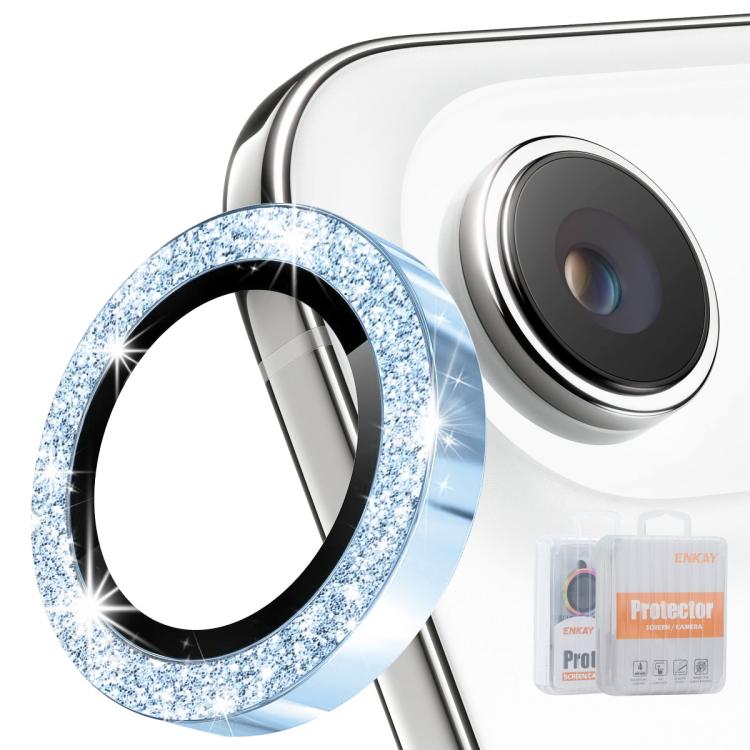 فيلم زجاج مقسى من سبائك الألمنيوم لعدسة الكاميرا الخلفية مع بريق ENKAY Hat-Prince، لهواتف iPhone 17 Pro / 17 Pro Max، iPhone 17، iPhone Air، iPhone 15 Pro / 15 Pro Max، iPhone 15 / 15 Plus
