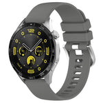 Liquid Glossy Silver Buckle Silicone Watch Band, For Huawei Watch GT4 46mm 22mm, For Huawei Watch GT4 41mm 18mm, For Huawei Watch 4 Pro 22mm, For Huawei Watch 4 22mm