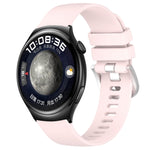 Liquid Glossy Silver Buckle Silicone Watch Band, For Huawei Watch GT4 46mm 22mm, For Huawei Watch GT4 41mm 18mm, For Huawei Watch 4 Pro 22mm, For Huawei Watch 4 22mm