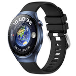 Liquid Glossy Silver Buckle Silicone Watch Band, For Huawei Watch GT4 46mm 22mm, For Huawei Watch GT4 41mm 18mm, For Huawei Watch 4 Pro 22mm, For Huawei Watch 4 22mm