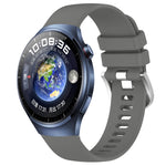 Liquid Glossy Silver Buckle Silicone Watch Band, For Huawei Watch GT4 46mm 22mm, For Huawei Watch GT4 41mm 18mm, For Huawei Watch 4 Pro 22mm, For Huawei Watch 4 22mm