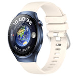 Liquid Glossy Silver Buckle Silicone Watch Band, For Huawei Watch GT4 46mm 22mm, For Huawei Watch GT4 41mm 18mm, For Huawei Watch 4 Pro 22mm, For Huawei Watch 4 22mm