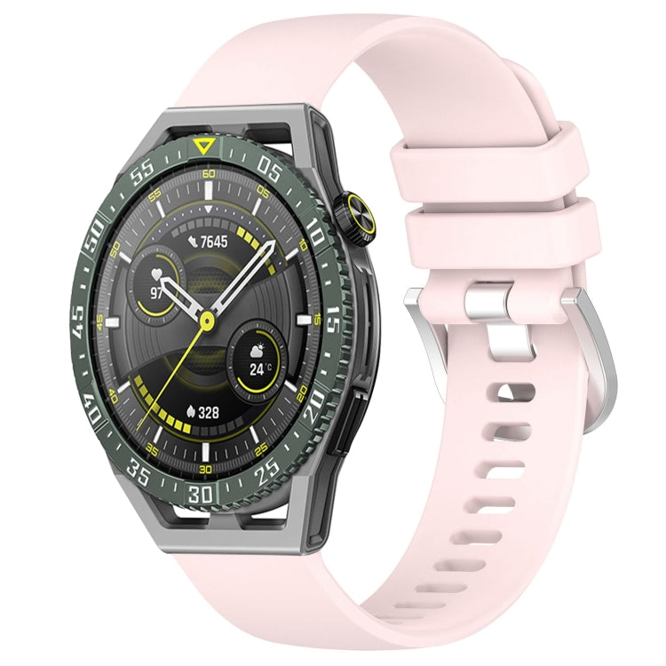 Liquid Glossy Silver Buckle Silicone Watch Band, For Huawei Watch GT3 SE 22mm, For Huawei Watch GT3 Pro 46mm 22mm, For Huawei Watch GT3 Pro 43mm 20mm, For Huawei Watch GT3 46mm 22mm