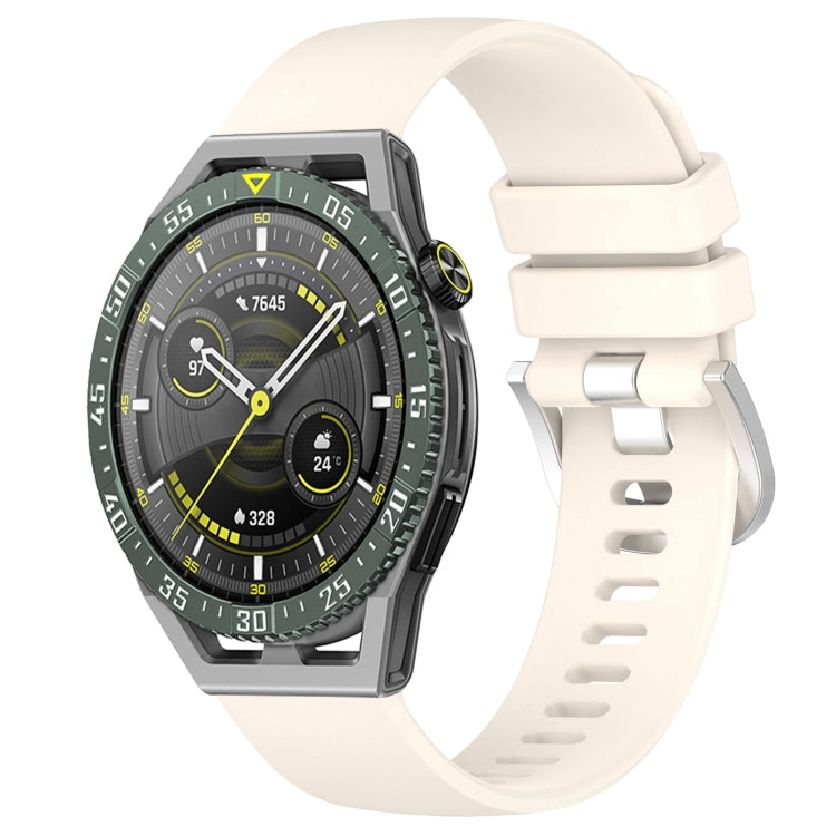 Liquid Glossy Silver Buckle Silicone Watch Band, For Huawei Watch GT3 SE 22mm, For Huawei Watch GT3 Pro 46mm 22mm, For Huawei Watch GT3 Pro 43mm 20mm, For Huawei Watch GT3 46mm 22mm
