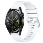 Liquid Glossy Silver Buckle Silicone Watch Band, For Huawei Watch GT3 SE 22mm, For Huawei Watch GT3 Pro 46mm 22mm, For Huawei Watch GT3 Pro 43mm 20mm, For Huawei Watch GT3 46mm 22mm
