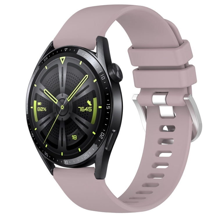 Liquid Glossy Silver Buckle Silicone Watch Band, For Huawei Watch GT3 SE 22mm, For Huawei Watch GT3 Pro 46mm 22mm, For Huawei Watch GT3 Pro 43mm 20mm, For Huawei Watch GT3 46mm 22mm