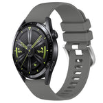 Liquid Glossy Silver Buckle Silicone Watch Band, For Huawei Watch GT3 SE 22mm, For Huawei Watch GT3 Pro 46mm 22mm, For Huawei Watch GT3 Pro 43mm 20mm, For Huawei Watch GT3 46mm 22mm