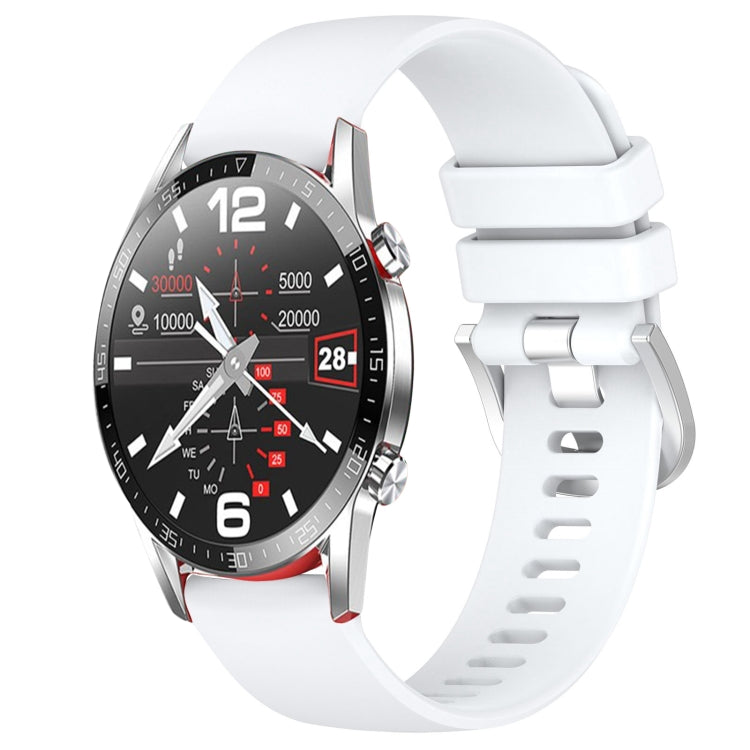 Liquid Glossy Silver Buckle Silicone Watch Band, For Huawei Watch GT3 42mm 20mm, For Huawei Watch 3 22mm, For Huawei Watch GT2 Pro 22mm, For Huawei Watch GT2 46mm 22mm