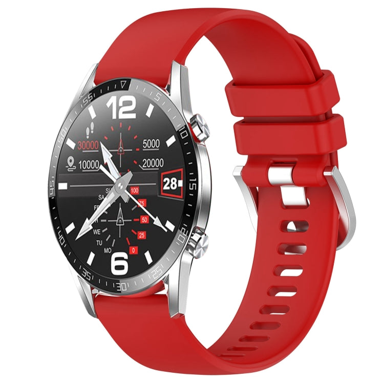 Liquid Glossy Silver Buckle Silicone Watch Band, For Huawei Watch GT3 42mm 20mm, For Huawei Watch 3 22mm, For Huawei Watch GT2 Pro 22mm, For Huawei Watch GT2 46mm 22mm