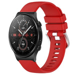 Liquid Glossy Silver Buckle Silicone Watch Band, For Huawei Watch GT3 42mm 20mm, For Huawei Watch 3 22mm, For Huawei Watch GT2 Pro 22mm, For Huawei Watch GT2 46mm 22mm