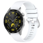 Liquid Glossy Silver Buckle Silicone Watch Band, For Huawei Watch GT4 46mm 22mm, For Huawei Watch GT4 41mm 18mm, For Huawei Watch 4 Pro 22mm, For Huawei Watch 4 22mm