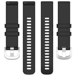 Liquid Glossy Silver Buckle Silicone Watch Band, For Huawei Watch GT4 46mm 22mm, For Huawei Watch GT4 41mm 18mm, For Huawei Watch 4 Pro 22mm, For Huawei Watch 4 22mm