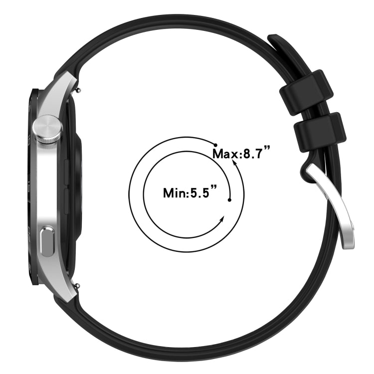 Liquid Glossy Silver Buckle Silicone Watch Band, For Huawei Watch GT3 SE 22mm, For Huawei Watch GT3 Pro 46mm 22mm, For Huawei Watch GT3 Pro 43mm 20mm, For Huawei Watch GT3 46mm 22mm