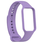 For Xiaomi Mi Band 8 Active Solid Color Integrated Silicone Watch Band, Black, Purple, Teal Green, Dark Blue, Red, Orange, White, Green, Light Blue, Army Green, Pink, Stralight Color