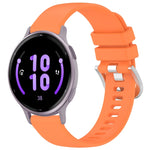 Liquid Glossy Silver Buckle Silicone Watch Band, For Garmin Forerunner245 / 245 Music, For Garmin VivoMove Style / Vivomove, For Garmin Vivomove HR Sport, For Garmin Vivoactive 5