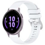 Liquid Glossy Silver Buckle Silicone Watch Band, For Garmin Forerunner245 / 245 Music, For Garmin VivoMove Style / Vivomove, For Garmin Vivomove HR Sport, For Garmin Vivoactive 5