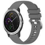 Liquid Glossy Silver Buckle Silicone Watch Band, For Garmin VivoMove Luxe / Garminmove Luxe, For Garmin Forerunner 645 / 645 Music, For Garmin Approach S40, For Garmin Vivomove3 / Garminmove3