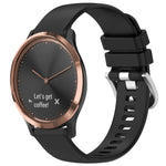 Liquid Glossy Silver Buckle Silicone Watch Band, For Garmin Forerunner245 / 245 Music, For Garmin VivoMove Style / Vivomove, For Garmin Vivomove HR Sport, For Garmin Vivoactive 5