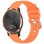 Liquid Glossy Silver Buckle Silicone Watch Band, For Garmin Forerunner245 / 245 Music, For Garmin VivoMove Style / Vivomove, For Garmin Vivomove HR Sport, For Garmin Vivoactive 5