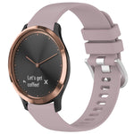 Liquid Glossy Silver Buckle Silicone Watch Band, For Garmin Forerunner245 / 245 Music, For Garmin VivoMove Style / Vivomove, For Garmin Vivomove HR Sport, For Garmin Vivoactive 5