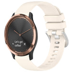 Liquid Glossy Silver Buckle Silicone Watch Band, For Garmin Forerunner245 / 245 Music, For Garmin VivoMove Style / Vivomove, For Garmin Vivomove HR Sport, For Garmin Vivoactive 5