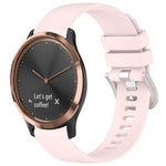Liquid Glossy Silver Buckle Silicone Watch Band, For Garmin Forerunner245 / 245 Music, For Garmin VivoMove Style / Vivomove, For Garmin Vivomove HR Sport, For Garmin Vivoactive 5