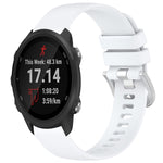 Liquid Glossy Silver Buckle Silicone Watch Band, For Garmin Forerunner245 / 245 Music, For Garmin VivoMove Style / Vivomove, For Garmin Vivomove HR Sport, For Garmin Vivoactive 5