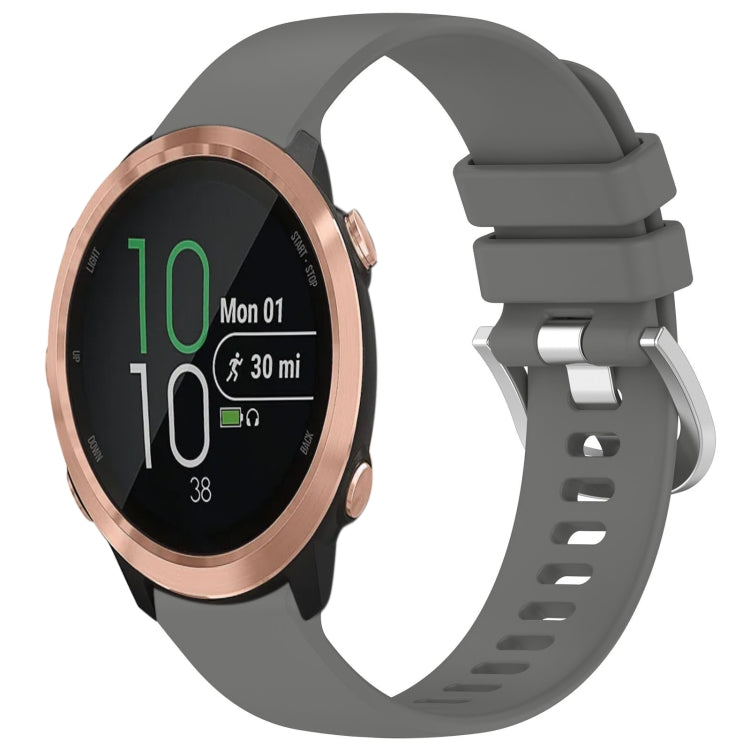 Liquid Glossy Silver Buckle Silicone Watch Band, For Garmin VivoMove Luxe / Garminmove Luxe, For Garmin Forerunner 645 / 645 Music, For Garmin Approach S40, For Garmin Vivomove3 / Garminmove3