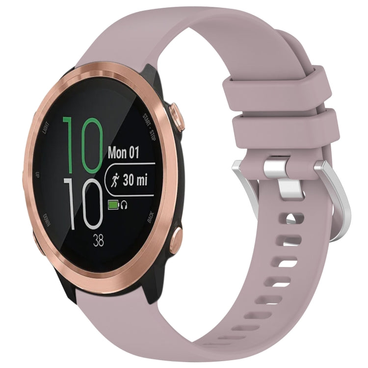 Liquid Glossy Silver Buckle Silicone Watch Band, For Garmin VivoMove Luxe / Garminmove Luxe, For Garmin Forerunner 645 / 645 Music, For Garmin Approach S40, For Garmin Vivomove3 / Garminmove3