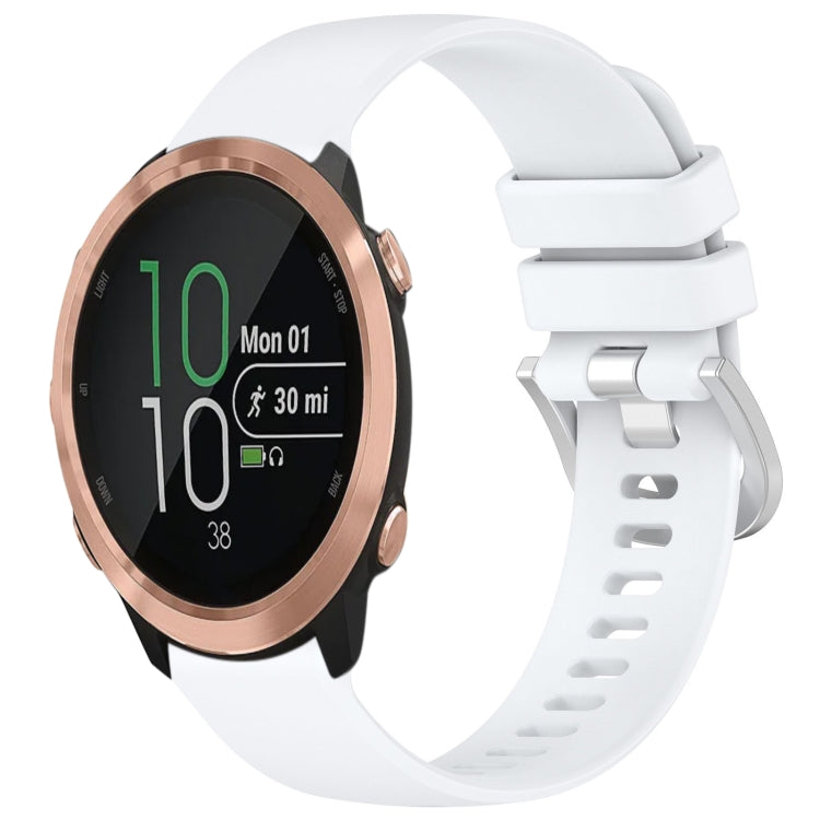 Liquid Glossy Silver Buckle Silicone Watch Band, For Garmin VivoMove Luxe / Garminmove Luxe, For Garmin Forerunner 645 / 645 Music, For Garmin Approach S40, For Garmin Vivomove3 / Garminmove3