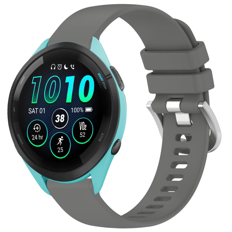 Liquid Glossy Silver Buckle Silicone Watch Band, For Garmin Venu 3S, For Garmin Forerunner 265S, For Garmin Forerunner 255S Music / 255S, For Garmin Venu 2S