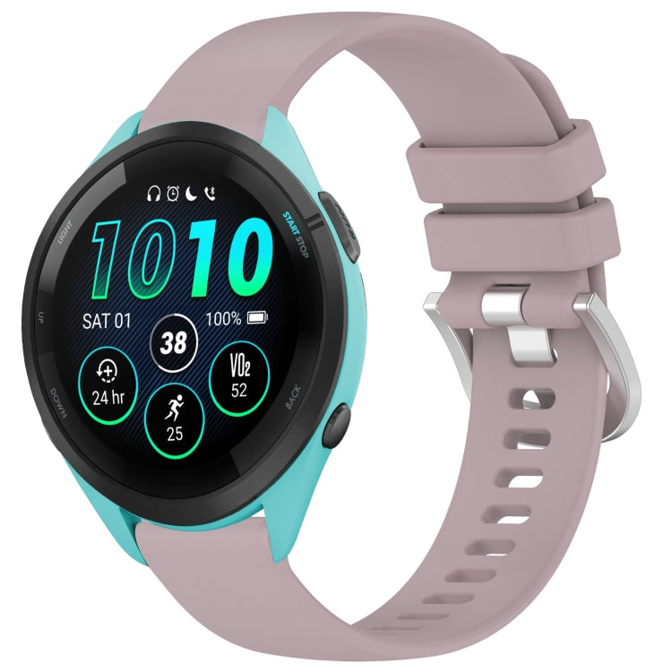 Liquid Glossy Silver Buckle Silicone Watch Band, For Garmin Venu 3S, For Garmin Forerunner 265S, For Garmin Forerunner 255S Music / 255S, For Garmin Venu 2S
