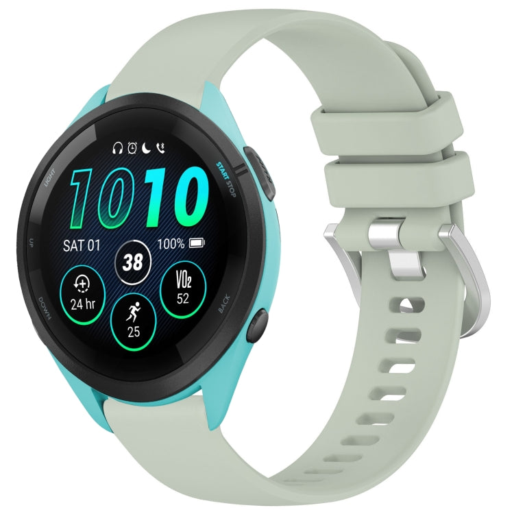 Liquid Glossy Silver Buckle Silicone Watch Band, For Garmin Venu 3S, For Garmin Forerunner 265S, For Garmin Forerunner 255S Music / 255S, For Garmin Venu 2S
