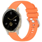 Liquid Glossy Silver Buckle Silicone Watch Band, For Garmin Venu 3S, For Garmin Forerunner 265S, For Garmin Forerunner 255S Music / 255S, For Garmin Venu 2S