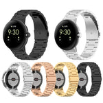 Three Bead Stainless Steel Metal Watch Band, For Google Pixel Watch 4 / 3 / 2 / 1 41mm