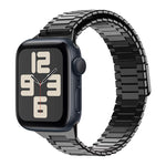 سوار ساعة معدني من الفولاذ المقاوم للصدأ المغناطيسي بنمط الخيزران، لساعات Apple Watch SE 2023 44mm، وApple Watch SE 2023 40mm، وApple Watch Ultra 2 49mm، وApple Watch Series 9 45mm، وApple Watch Series 9 41mm، وApple Watch Ultra 49mm