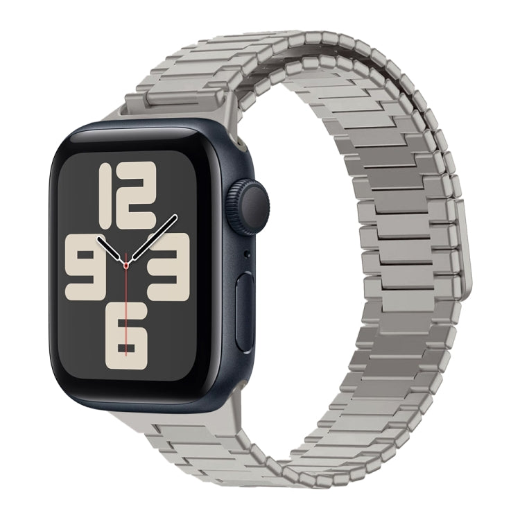 سوار ساعة معدني من الفولاذ المقاوم للصدأ المغناطيسي بنمط الخيزران، لساعات Apple Watch SE 2023 44mm، وApple Watch SE 2023 40mm، وApple Watch Ultra 2 49mm، وApple Watch Series 9 45mm، وApple Watch Series 9 41mm، وApple Watch Ultra 49mm