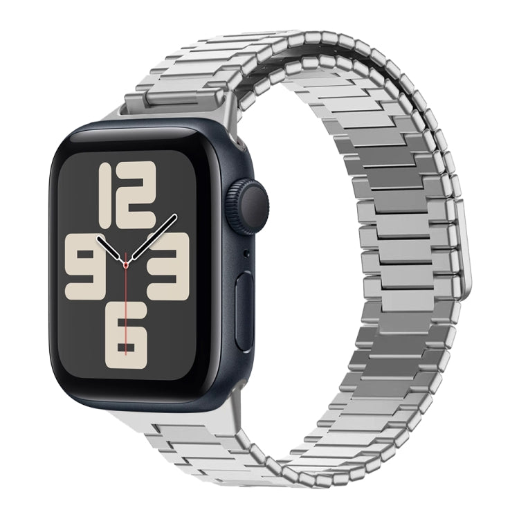 سوار ساعة معدني من الفولاذ المقاوم للصدأ المغناطيسي بنمط الخيزران، لساعات Apple Watch SE 2023 44mm، وApple Watch SE 2023 40mm، وApple Watch Ultra 2 49mm، وApple Watch Series 9 45mm، وApple Watch Series 9 41mm، وApple Watch Ultra 49mm