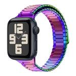 سوار ساعة معدني من الفولاذ المقاوم للصدأ المغناطيسي بنمط الخيزران، لساعات Apple Watch SE 2023 44mm، وApple Watch SE 2023 40mm، وApple Watch Ultra 2 49mm، وApple Watch Series 9 45mm، وApple Watch Series 9 41mm، وApple Watch Ultra 49mm