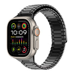 سوار ساعة معدني من الفولاذ المقاوم للصدأ المغناطيسي بنمط الخيزران، لساعات Apple Watch SE 2023 44mm، وApple Watch SE 2023 40mm، وApple Watch Ultra 2 49mm، وApple Watch Series 9 45mm، وApple Watch Series 9 41mm، وApple Watch Ultra 49mm