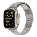 سوار ساعة معدني من الفولاذ المقاوم للصدأ المغناطيسي بنمط الخيزران، لساعات Apple Watch SE 2023 44mm، وApple Watch SE 2023 40mm، وApple Watch Ultra 2 49mm، وApple Watch Series 9 45mm، وApple Watch Series 9 41mm، وApple Watch Ultra 49mm