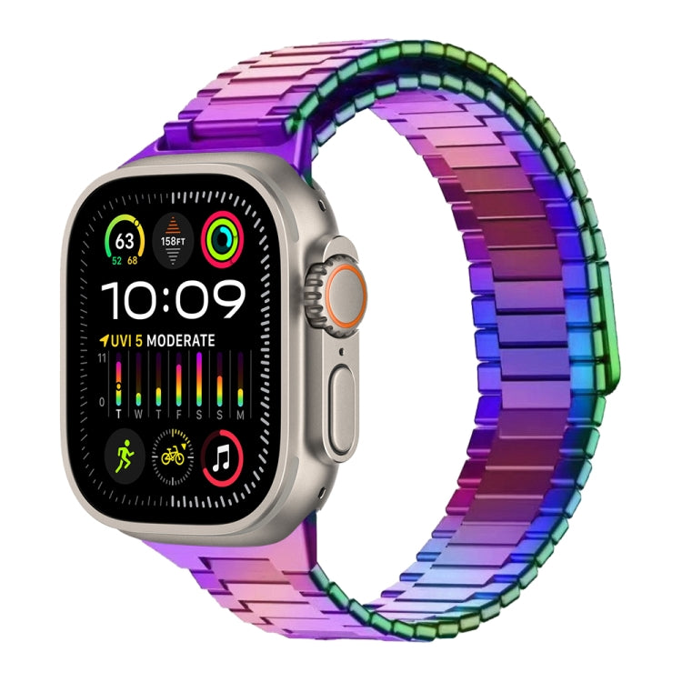 سوار ساعة معدني من الفولاذ المقاوم للصدأ المغناطيسي بنمط الخيزران، لساعات Apple Watch SE 2023 44mm، وApple Watch SE 2023 40mm، وApple Watch Ultra 2 49mm، وApple Watch Series 9 45mm، وApple Watch Series 9 41mm، وApple Watch Ultra 49mm