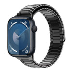 سوار ساعة معدني من الفولاذ المقاوم للصدأ المغناطيسي بنمط الخيزران، لساعات Apple Watch SE 2023 44mm، وApple Watch SE 2023 40mm، وApple Watch Ultra 2 49mm، وApple Watch Series 9 45mm، وApple Watch Series 9 41mm، وApple Watch Ultra 49mm