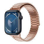 سوار ساعة معدني من الفولاذ المقاوم للصدأ المغناطيسي بنمط الخيزران، لساعات Apple Watch SE 2023 44mm، وApple Watch SE 2023 40mm، وApple Watch Ultra 2 49mm، وApple Watch Series 9 45mm، وApple Watch Series 9 41mm، وApple Watch Ultra 49mm
