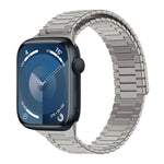 سوار ساعة معدني من الفولاذ المقاوم للصدأ المغناطيسي بنمط الخيزران، لساعات Apple Watch SE 2023 44mm، وApple Watch SE 2023 40mm، وApple Watch Ultra 2 49mm، وApple Watch Series 9 45mm، وApple Watch Series 9 41mm، وApple Watch Ultra 49mm