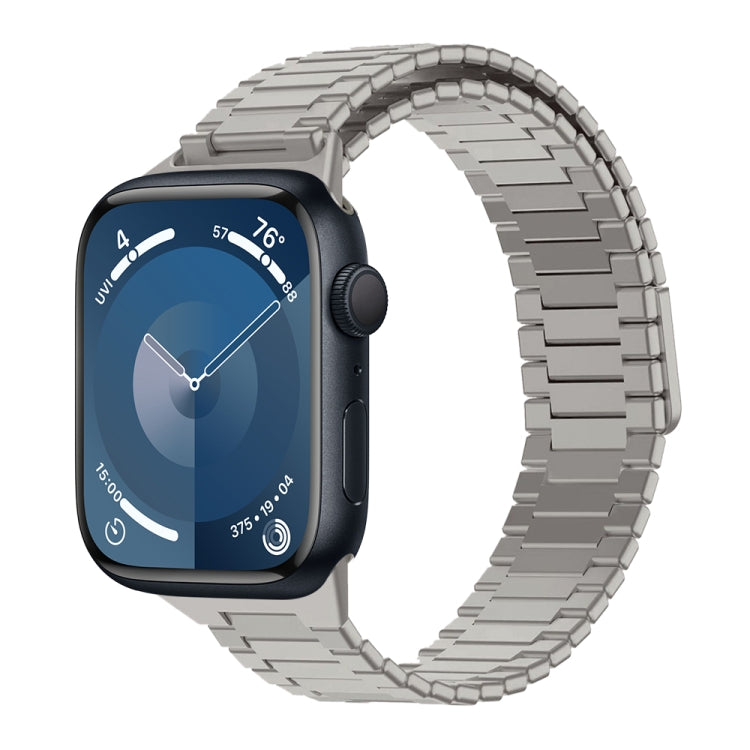 سوار ساعة معدني من الفولاذ المقاوم للصدأ المغناطيسي بنمط الخيزران، لساعات Apple Watch SE 2023 44mm، وApple Watch SE 2023 40mm، وApple Watch Ultra 2 49mm، وApple Watch Series 9 45mm، وApple Watch Series 9 41mm، وApple Watch Ultra 49mm