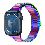سوار ساعة معدني من الفولاذ المقاوم للصدأ المغناطيسي بنمط الخيزران، لساعات Apple Watch SE 2023 44mm، وApple Watch SE 2023 40mm، وApple Watch Ultra 2 49mm، وApple Watch Series 9 45mm، وApple Watch Series 9 41mm، وApple Watch Ultra 49mm