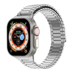 سوار ساعة معدني من الفولاذ المقاوم للصدأ المغناطيسي بنمط الخيزران، لساعات Apple Watch SE 2023 44mm، وApple Watch SE 2023 40mm، وApple Watch Ultra 2 49mm، وApple Watch Series 9 45mm، وApple Watch Series 9 41mm، وApple Watch Ultra 49mm